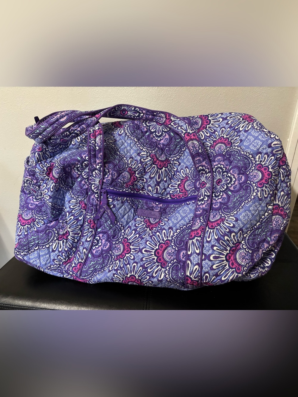 Vera Bradley Quilted Purple Floral Travel Duffel Bag - Women's Weekender